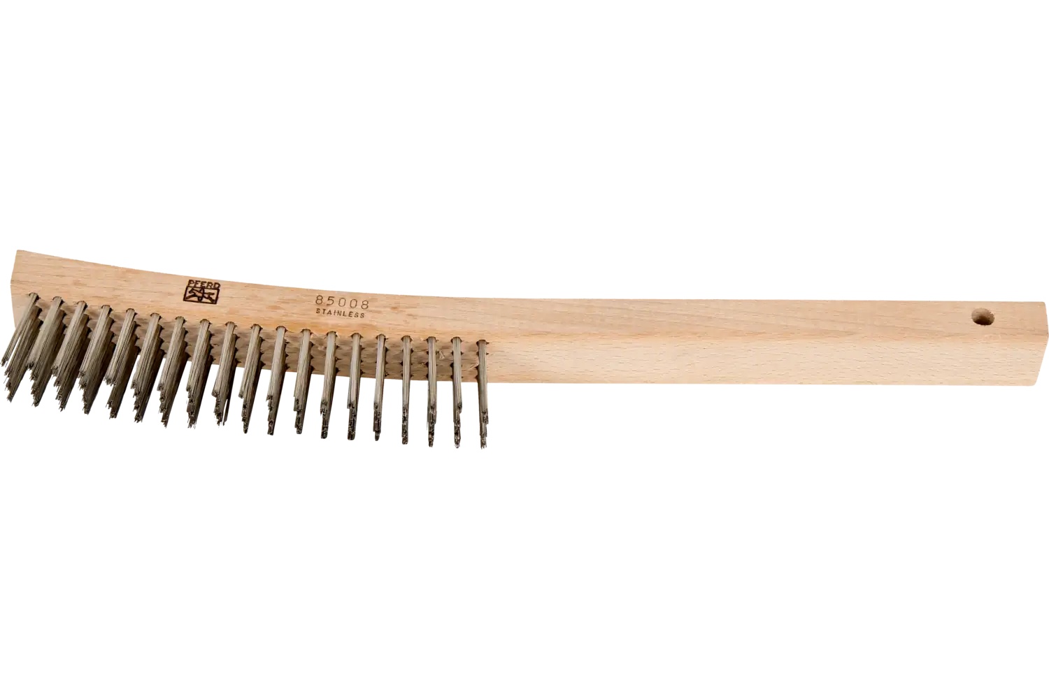 Picture of Pferd Curved Handle Scratch Brush 4X19 Rows Stainless Steel Wire Wooden Block